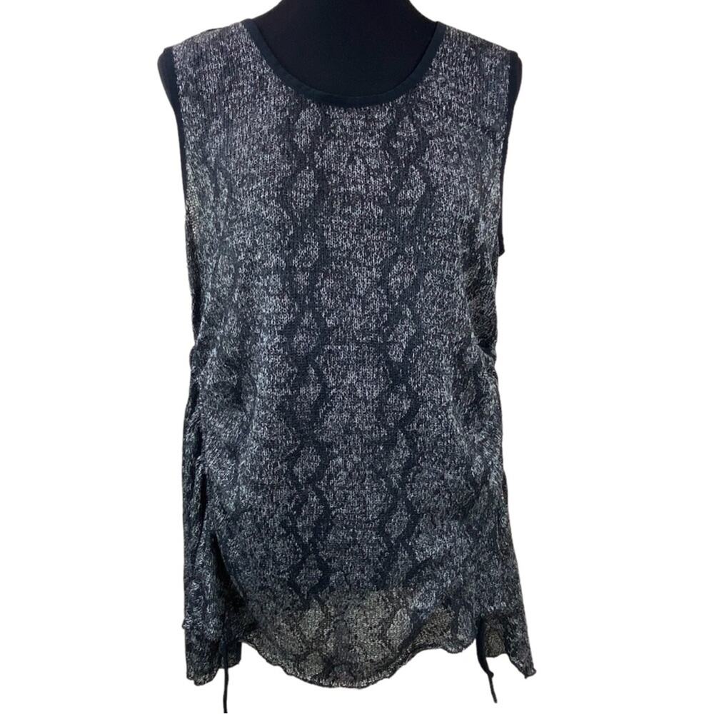 209 wst Sleeveless Sweater Tank Top Tunic Size L Rouched Sides Art To Wear